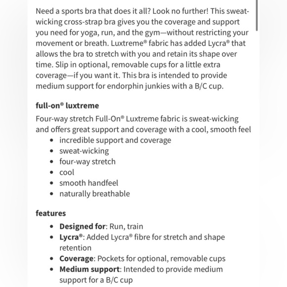 Lululemon Energy Bra Aerial Drift Multi Black/ Size 8 - Picture 7 of 8